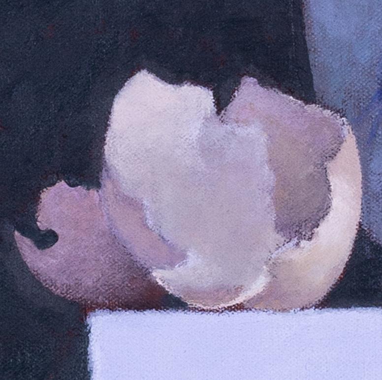 British 20th Century still life oil painting of eggshells 2