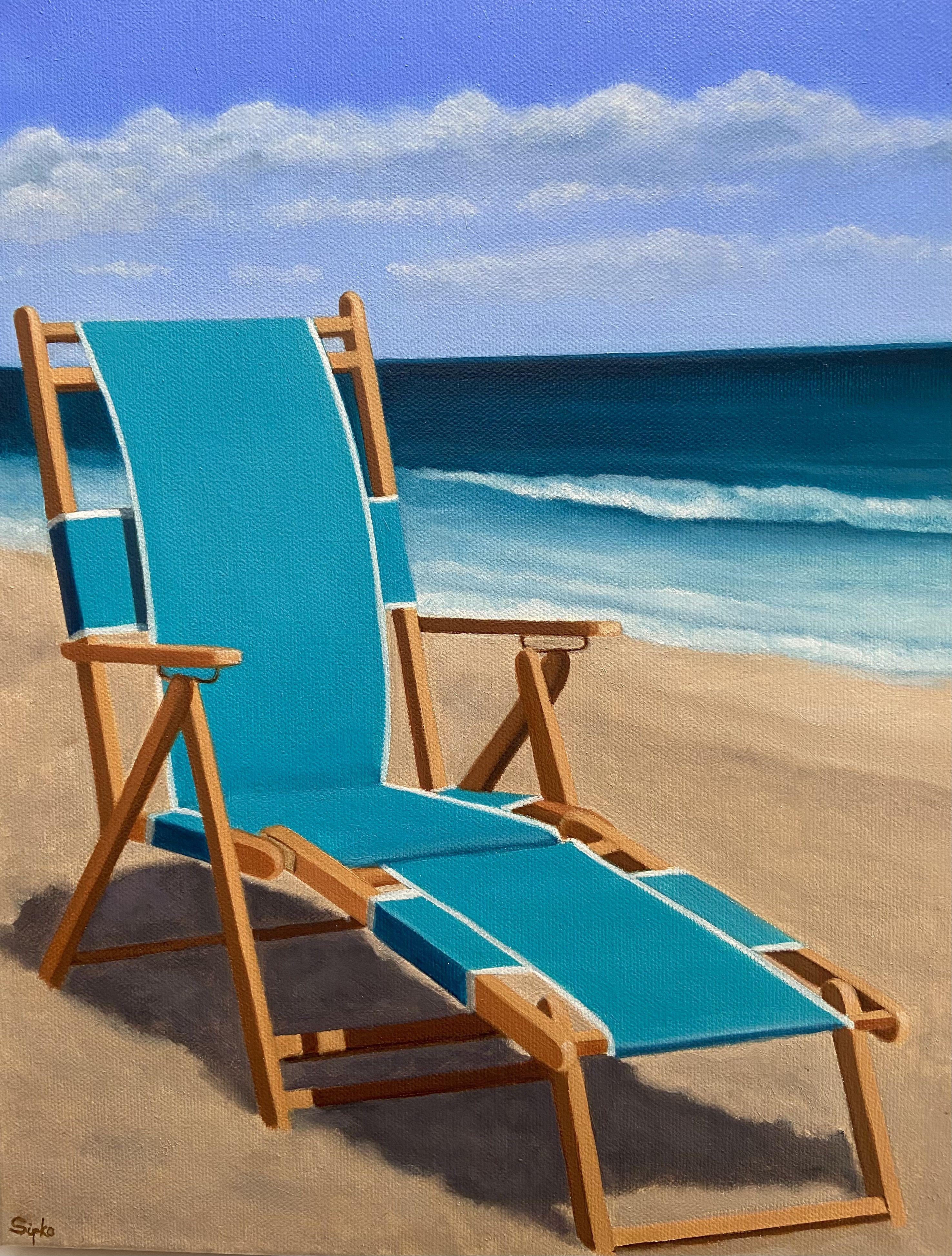 Journée de plage, peinture, huile sur toile - Painting de David Sipko