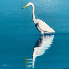 Bath du matin, peinture à l'huile sur panneau MDF