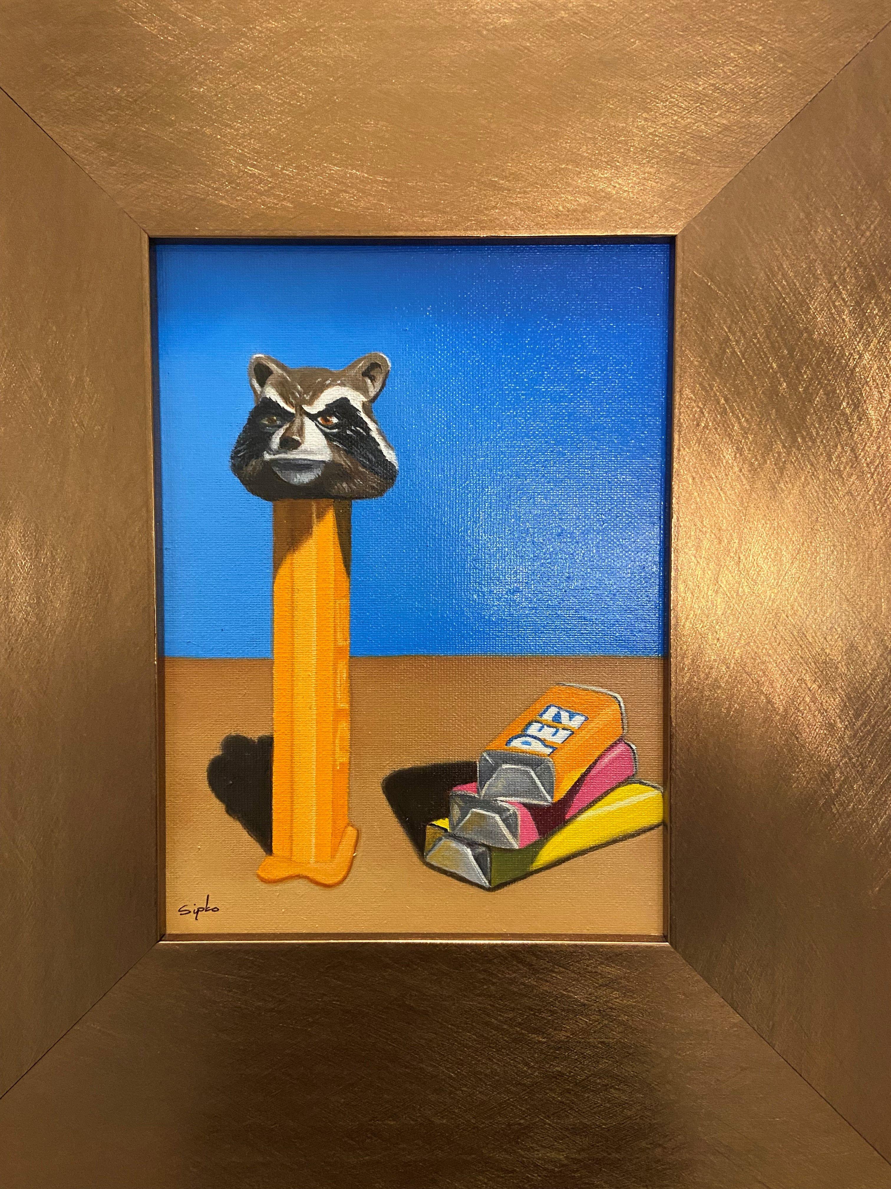 Rocket, Gemälde, Öl auf MDF-Tafel im Angebot 1