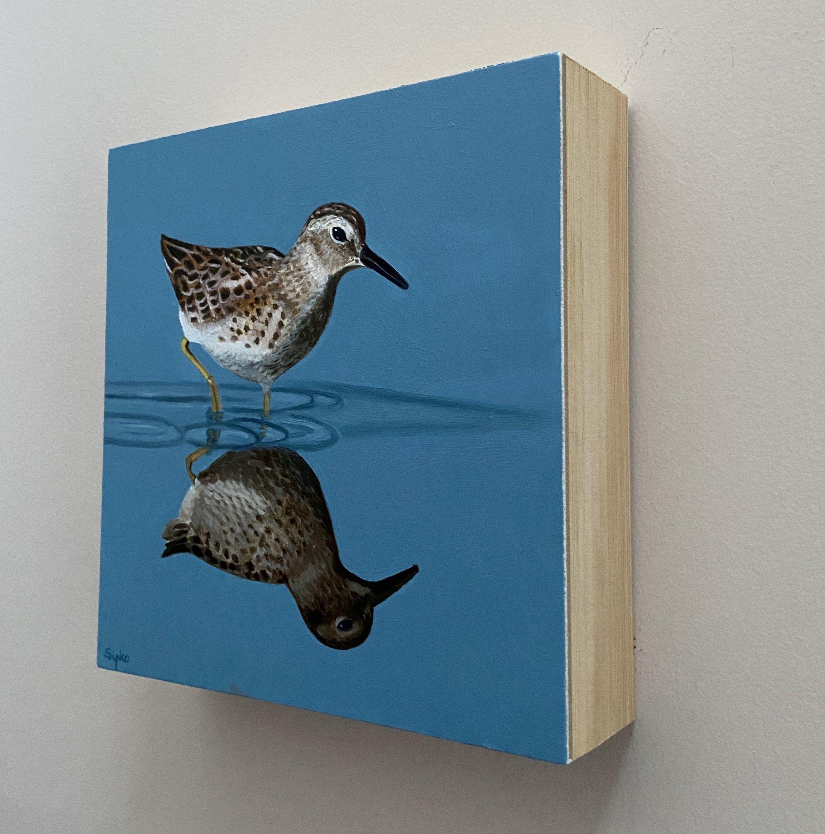 Sandpiper, Painting, Oil on Wood Panel For Sale 1