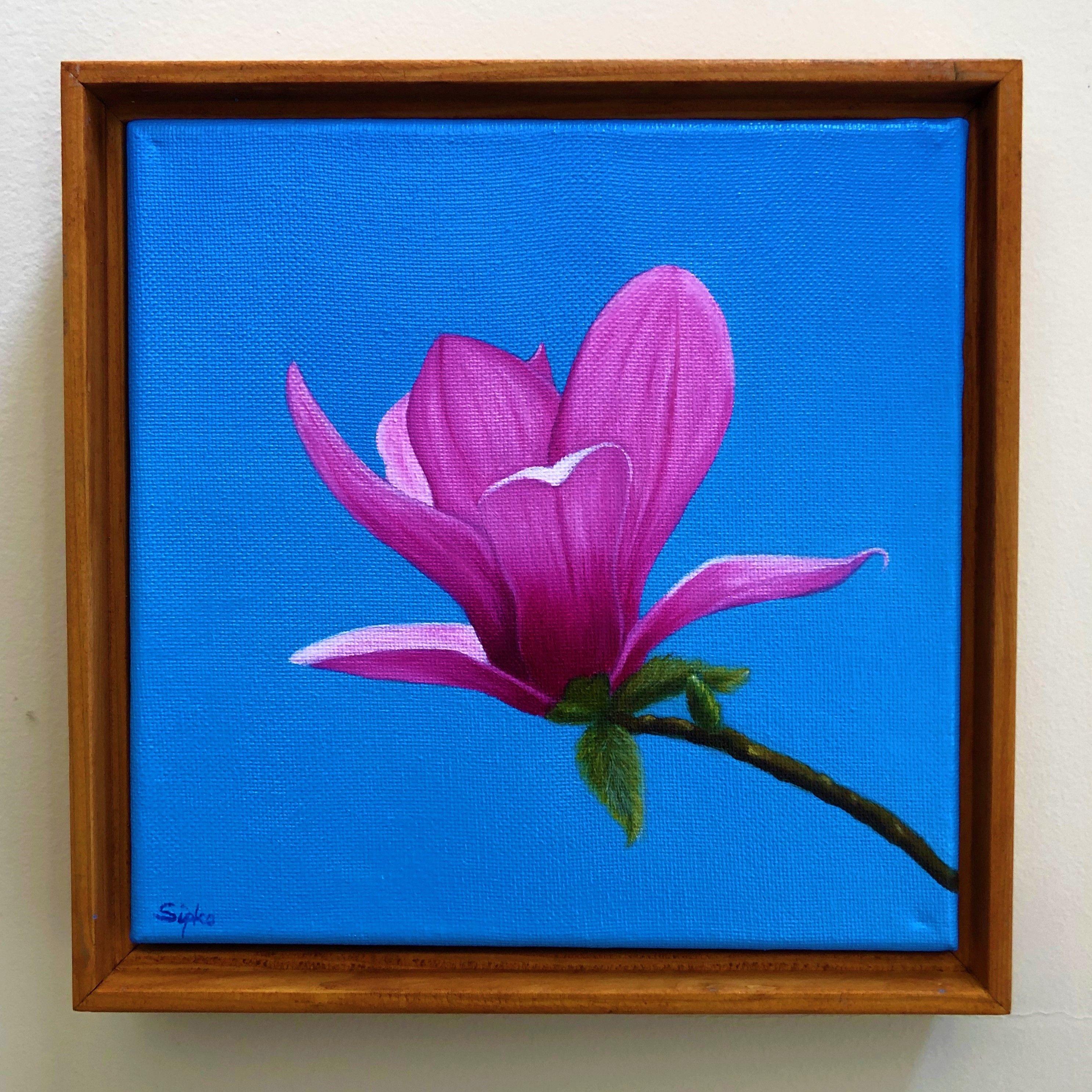 Spring Magnolia, Painting, Oil on Canvas For Sale 1