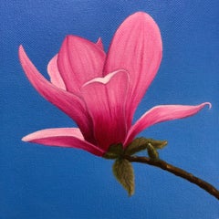 Magnolia printanier, peinture, huile sur toile