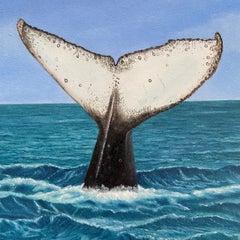Peinture, huile sur toile, queue de baleine