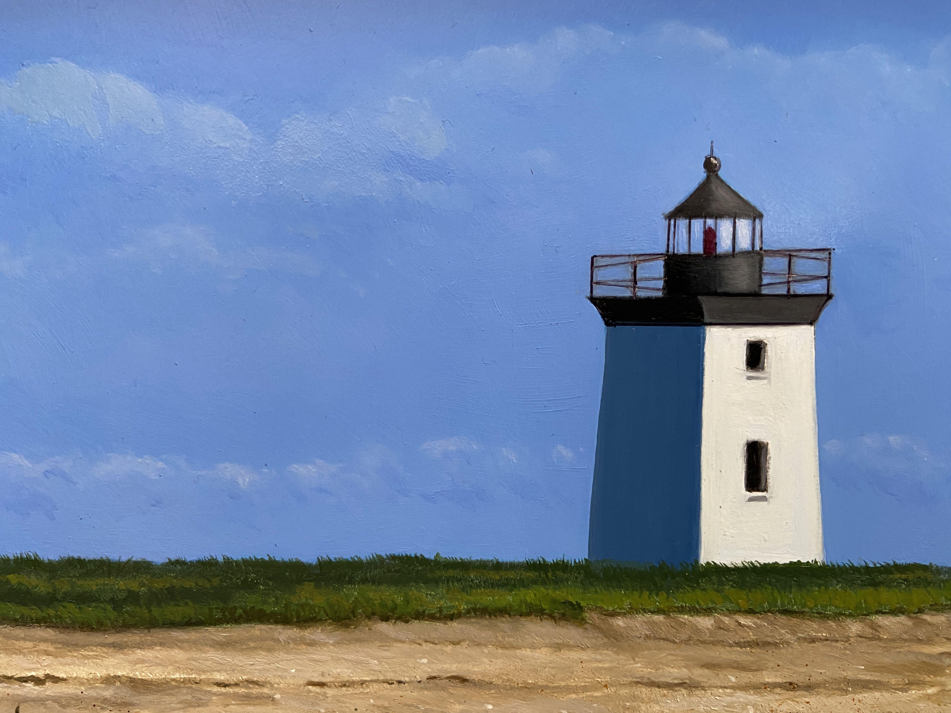 Wood End Light, Pittura, Olio su pannello di legno - Painting di David Sipko