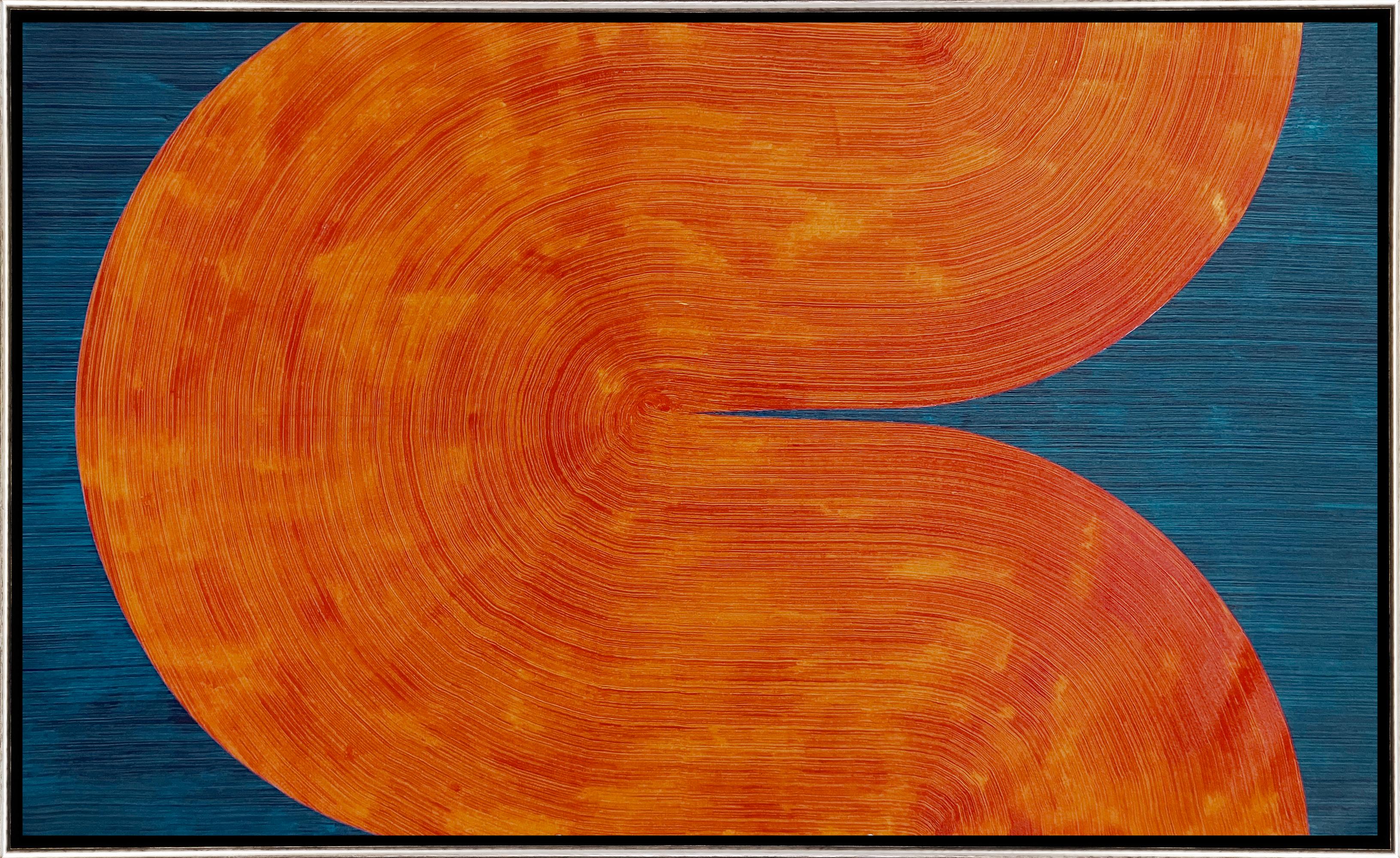 "Harmonia 20-7" Pittura astratta contemporanea con cornice in acrilico su tela - Painting di David Skillicorn