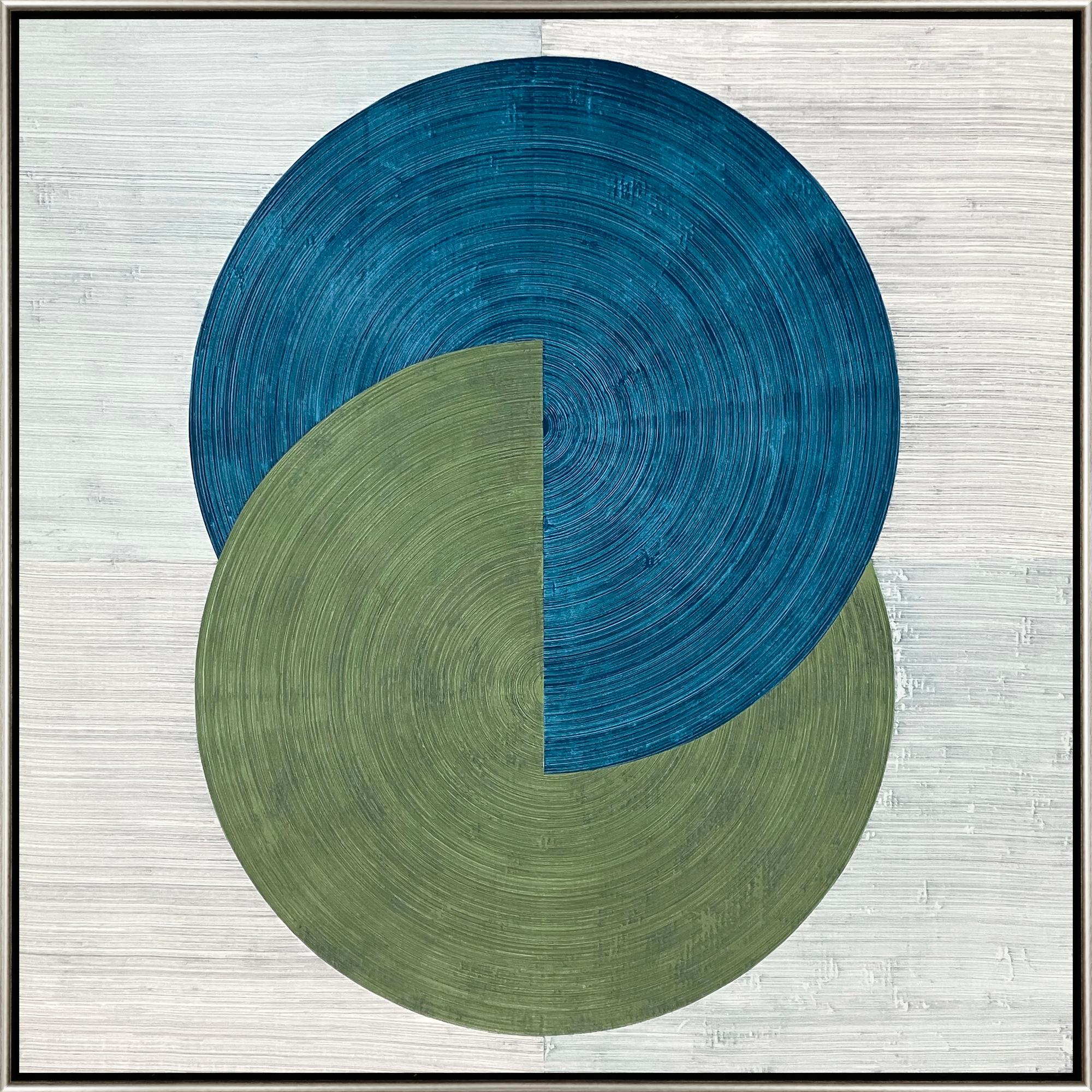 Abstract Painting di David Skillicorn - "Harmonia 40-3" Pittura astratta contemporanea con cornice in acrilico su tela