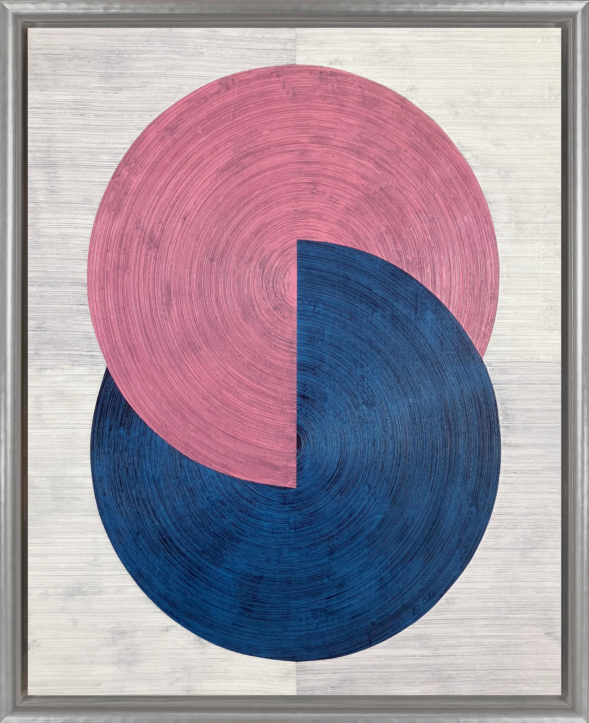 David Skillicorn Abstract Painting - "Harmonia 43-9" Contemporary Abstract Circles Framed Acrylic on Canvas