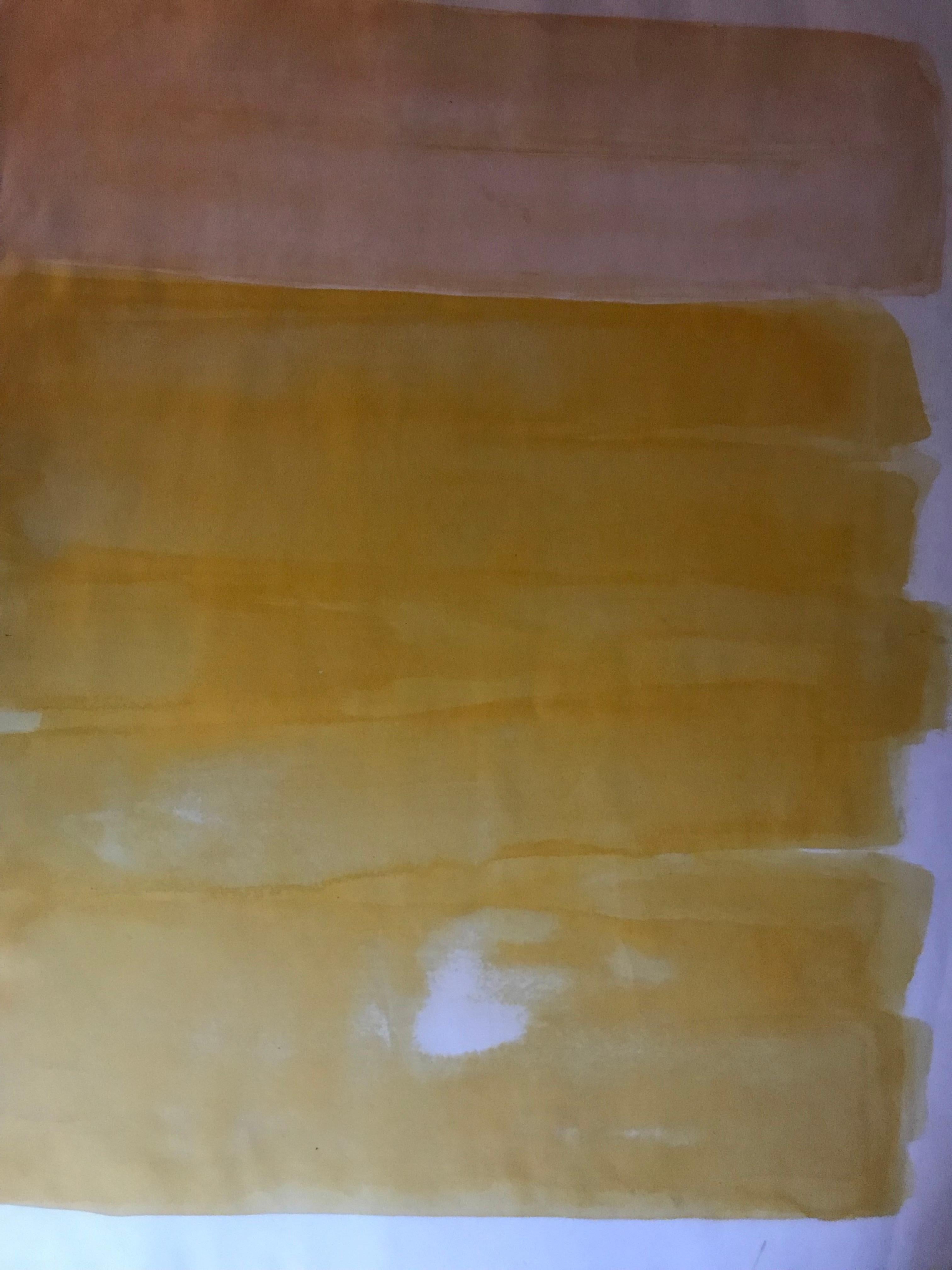 David Slivka Abstract Painting - untitled yellow mid century abstract