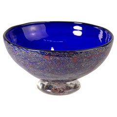 David Smith Blowing Sands Studio Cobalt Bowl, Seattle Art Glass