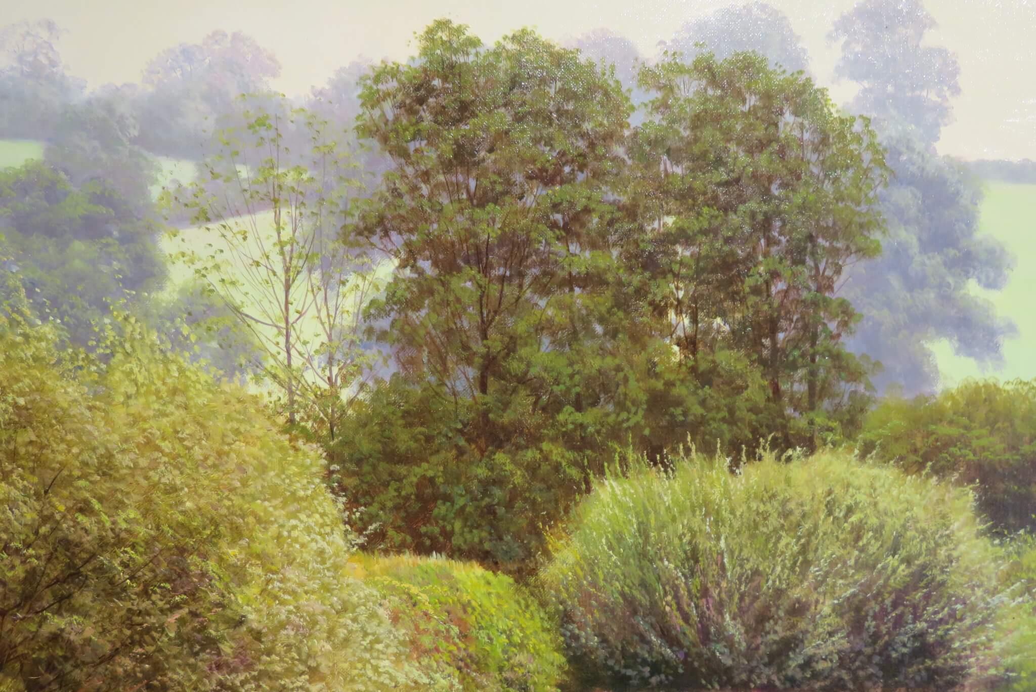 David Smith (1939-) Campagne anglaise grande peinture à l'huile ORIGINALE REALISTE en vente 2