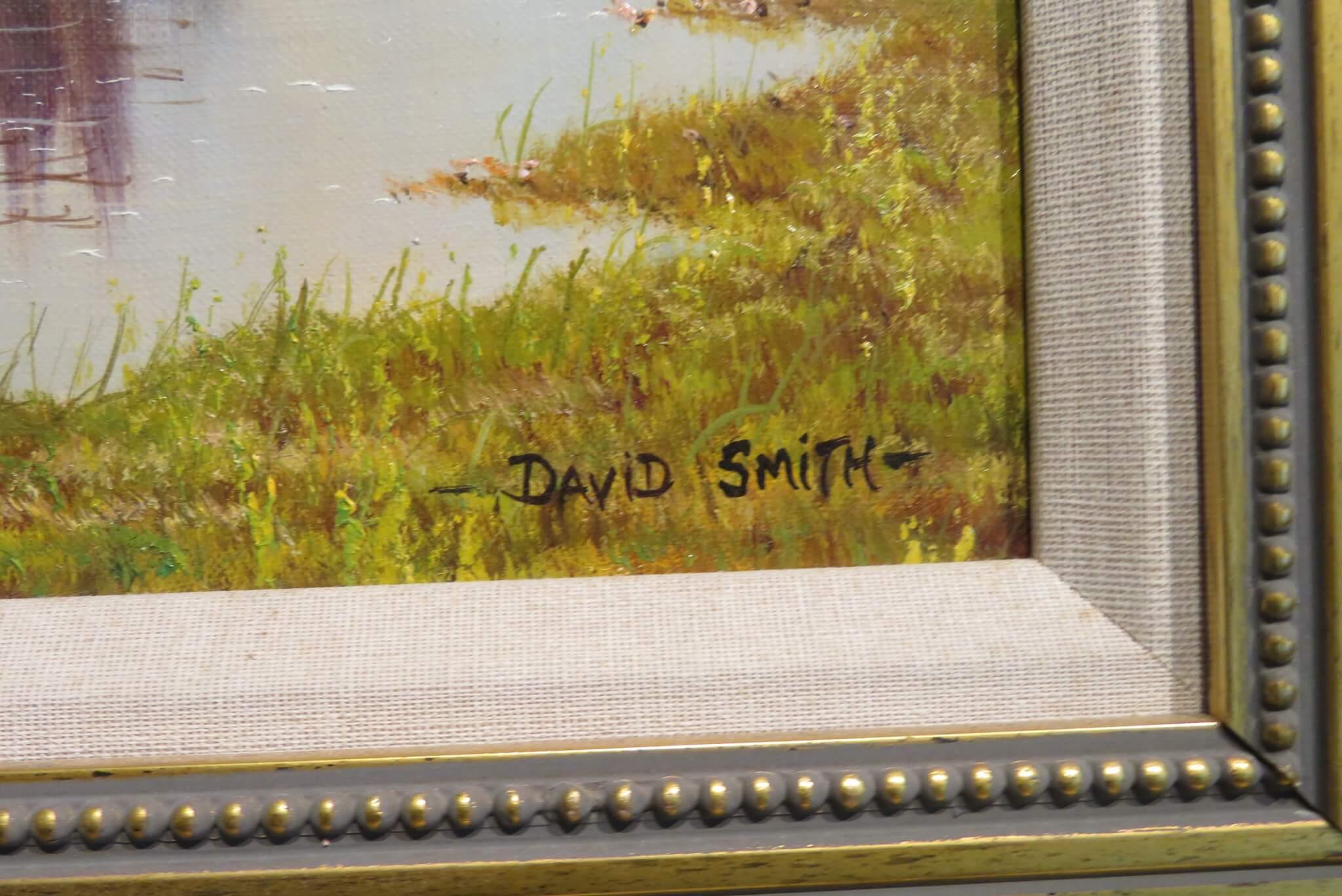 David Smith (1939-) Campagne anglaise grande peinture à l'huile ORIGINALE REALISTE en vente 4