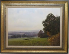 David Smith (1939-) Campagne anglaise grande peinture à l'huile ORIGINALE REALISTE