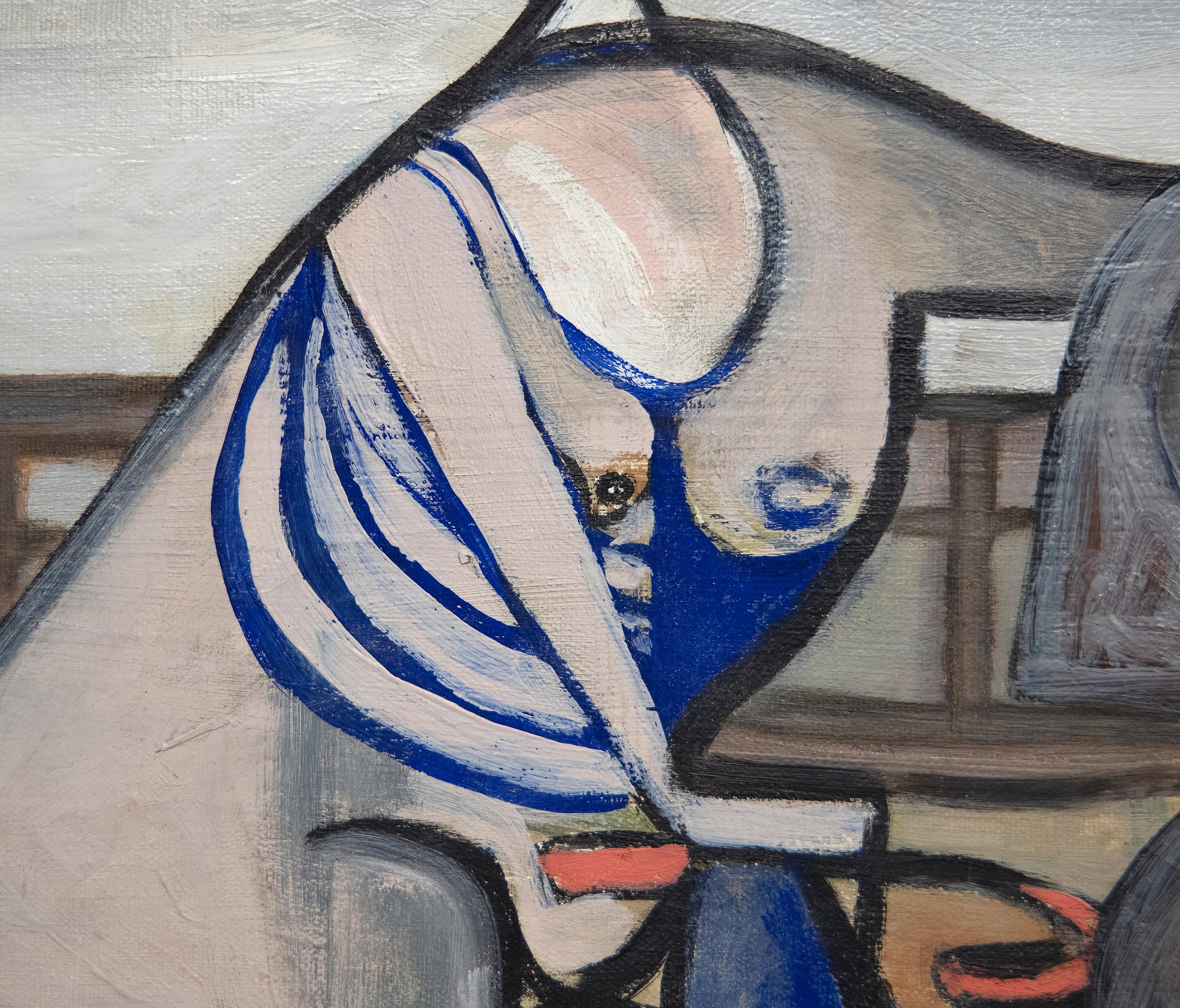 Senza titolo - Figurative Painting Grigio di David Smith