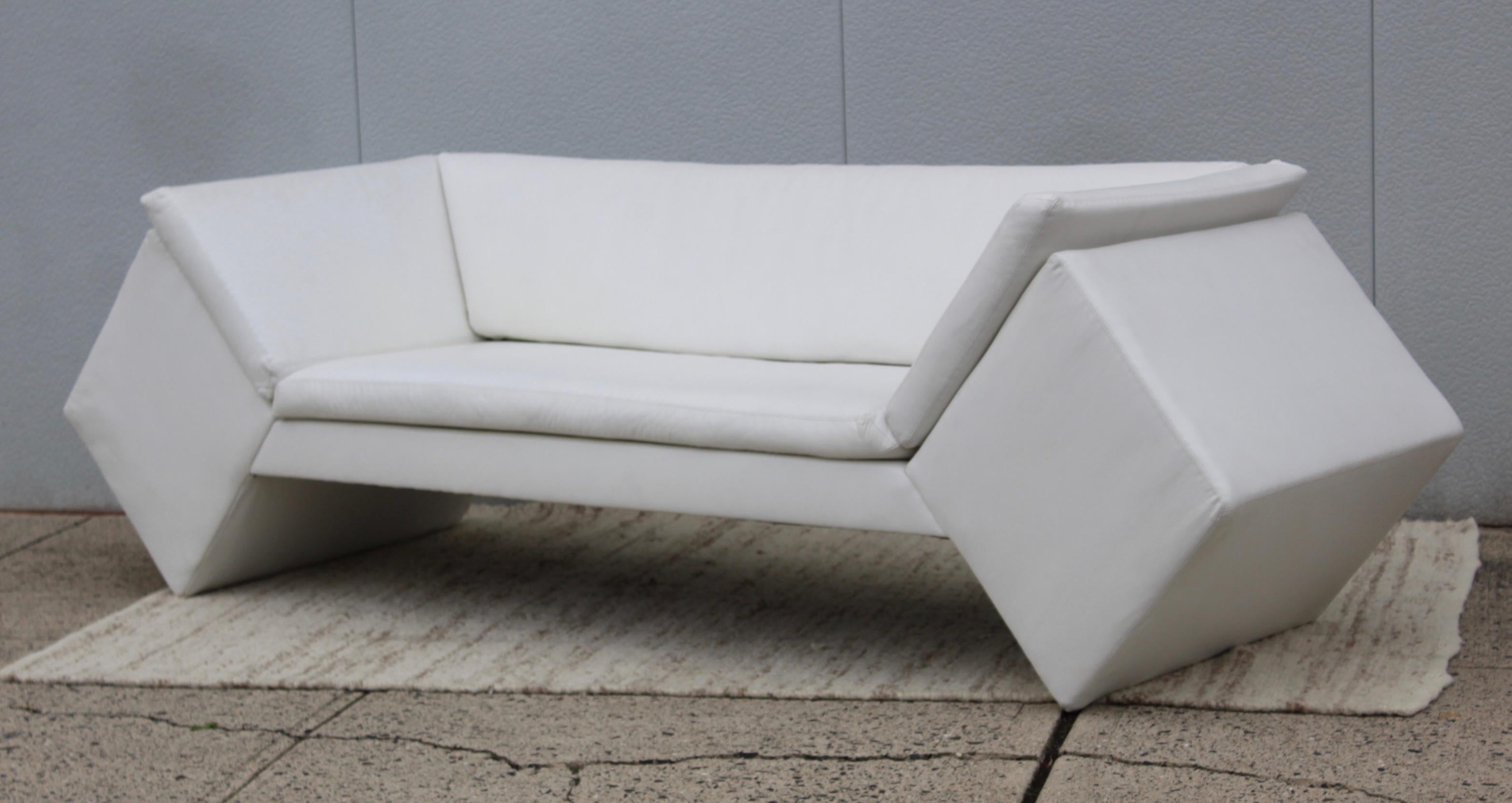 David Snyder for Thayer Cogging Modernist Leather Sofa 4