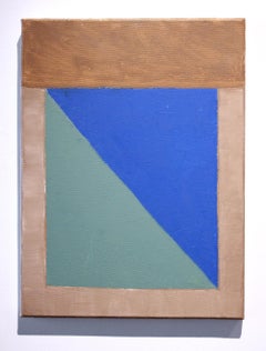 Blue Green Incline 4, abstract oil painting on canvas