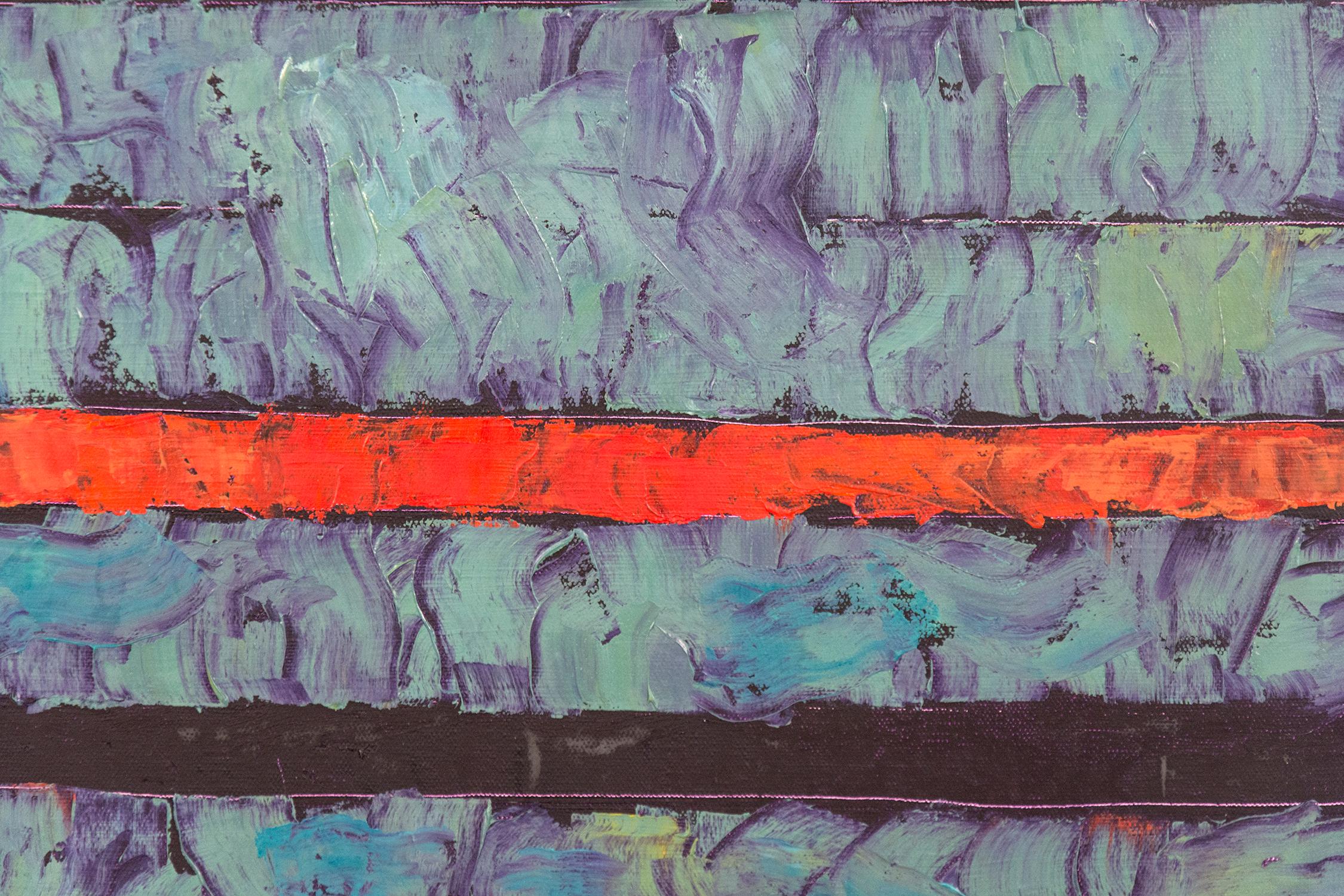 Entry 1: Green/Violet/Orange - large, bold, colourful, abstract oil on canvas - Contemporary Painting by David Sorensen