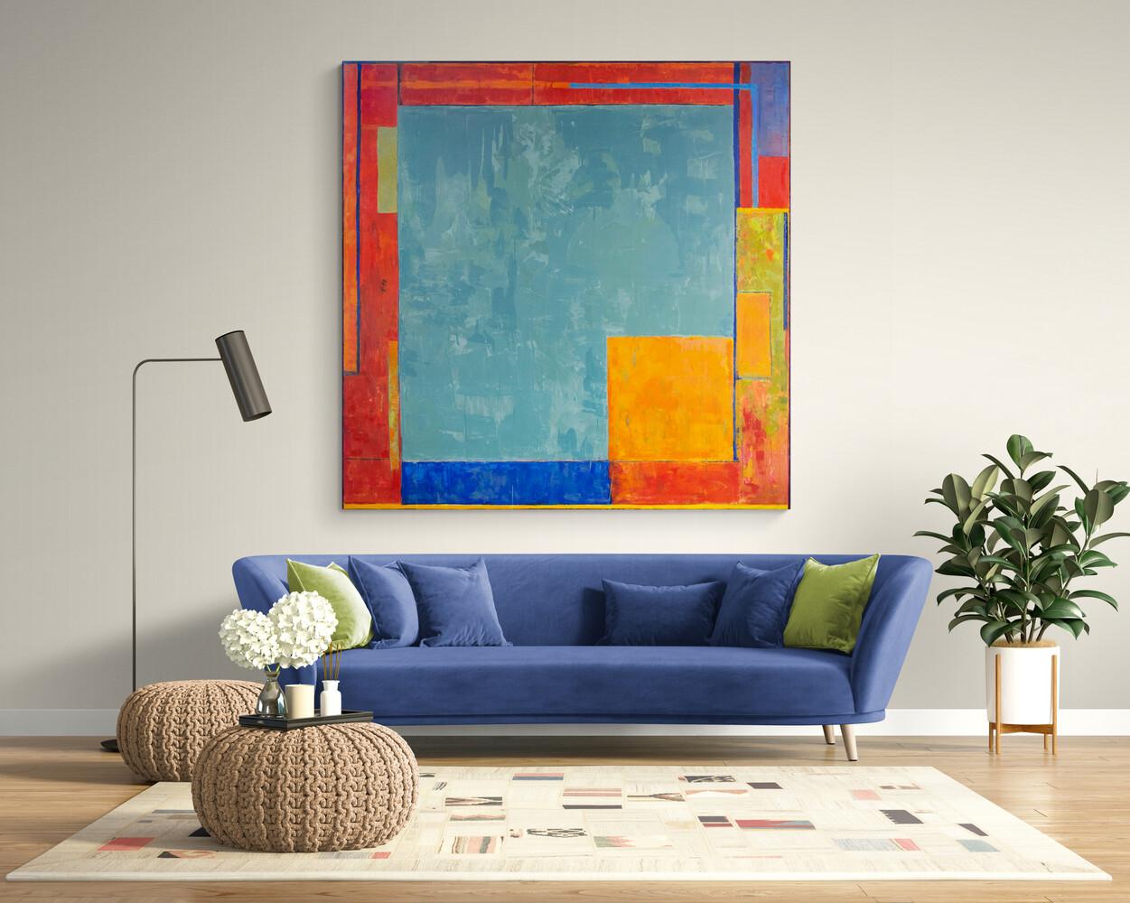 Gaze Big Green - large, colorful, geometric abstract, contemporary oil on canvas - Contemporary Painting by David Sorensen