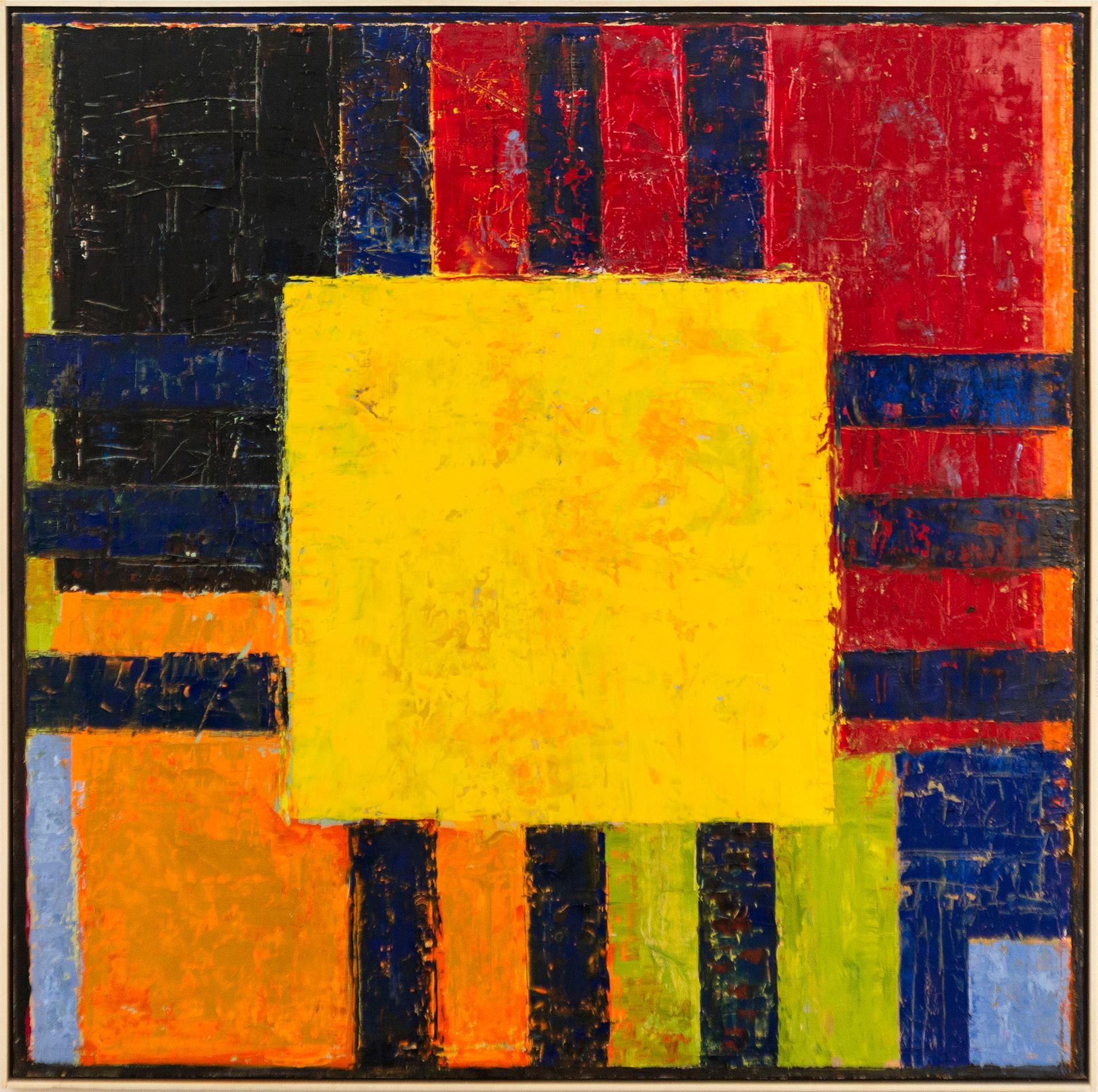 Havana No 4, Yellow - bold, bright, colorful, abstract, modernist, oil on canvas - Art by David Sorensen
