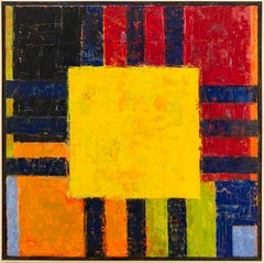 Havana No 4, Yellow - bold, bright, colorful, abstract, modernist, oil on canvas