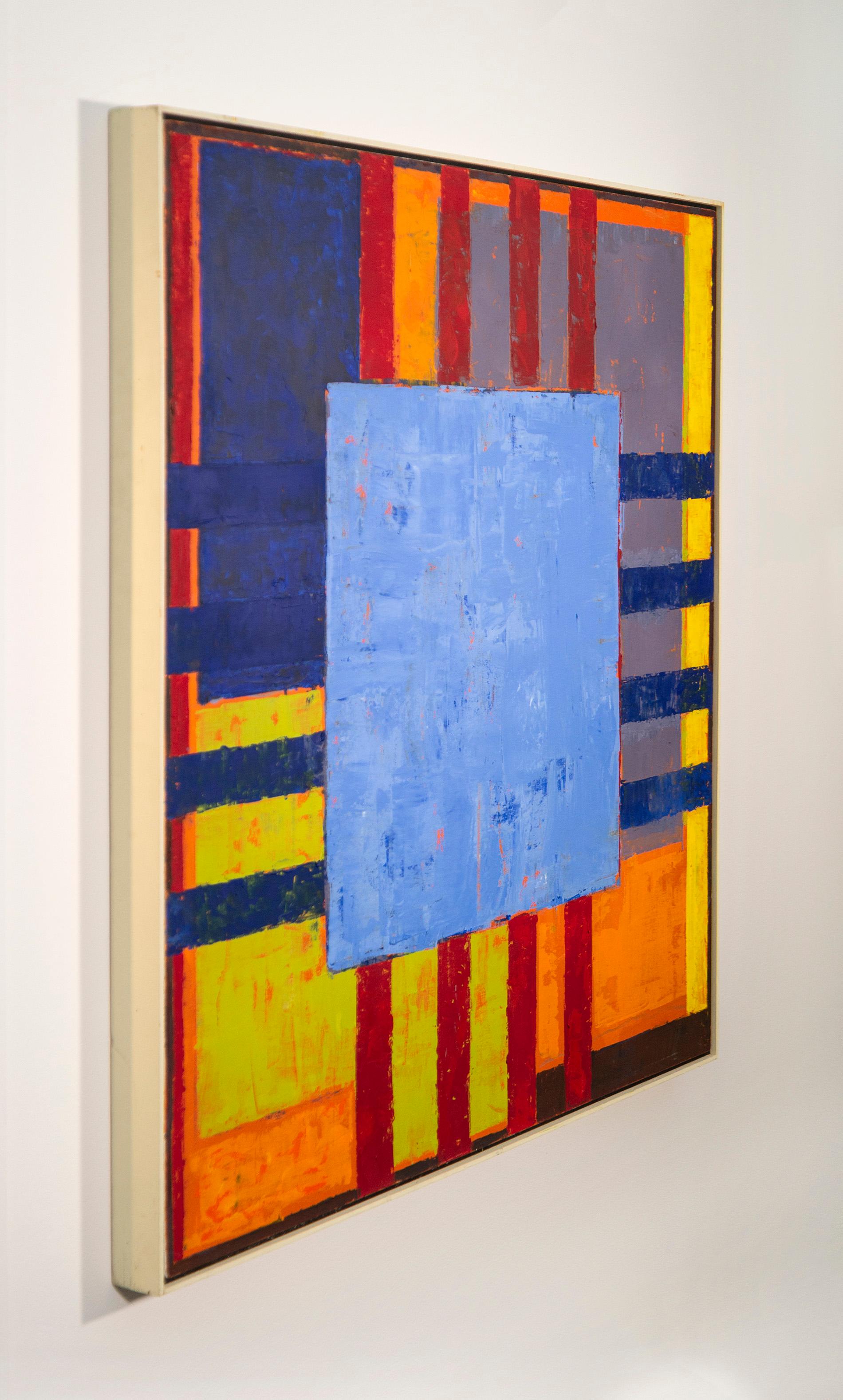 Havana No 5, Blau - kühn, hell, farbenfroh, abstrakt, modernistisch, Öl auf Leinwand (Zeitgenössisch), Painting, von David Sorensen
