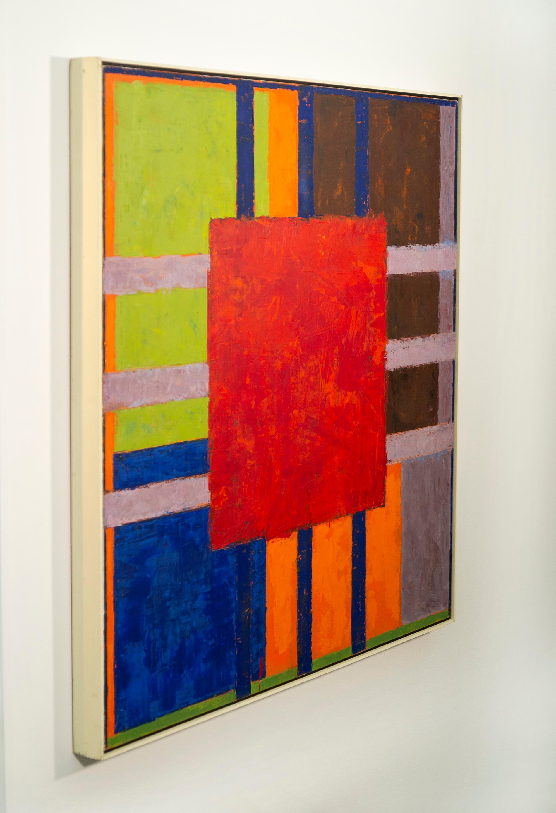 Havana No 6, Red - audacieux, lumineux, coloré, abstrait, moderniste, huile sur toile - Painting de David Sorensen