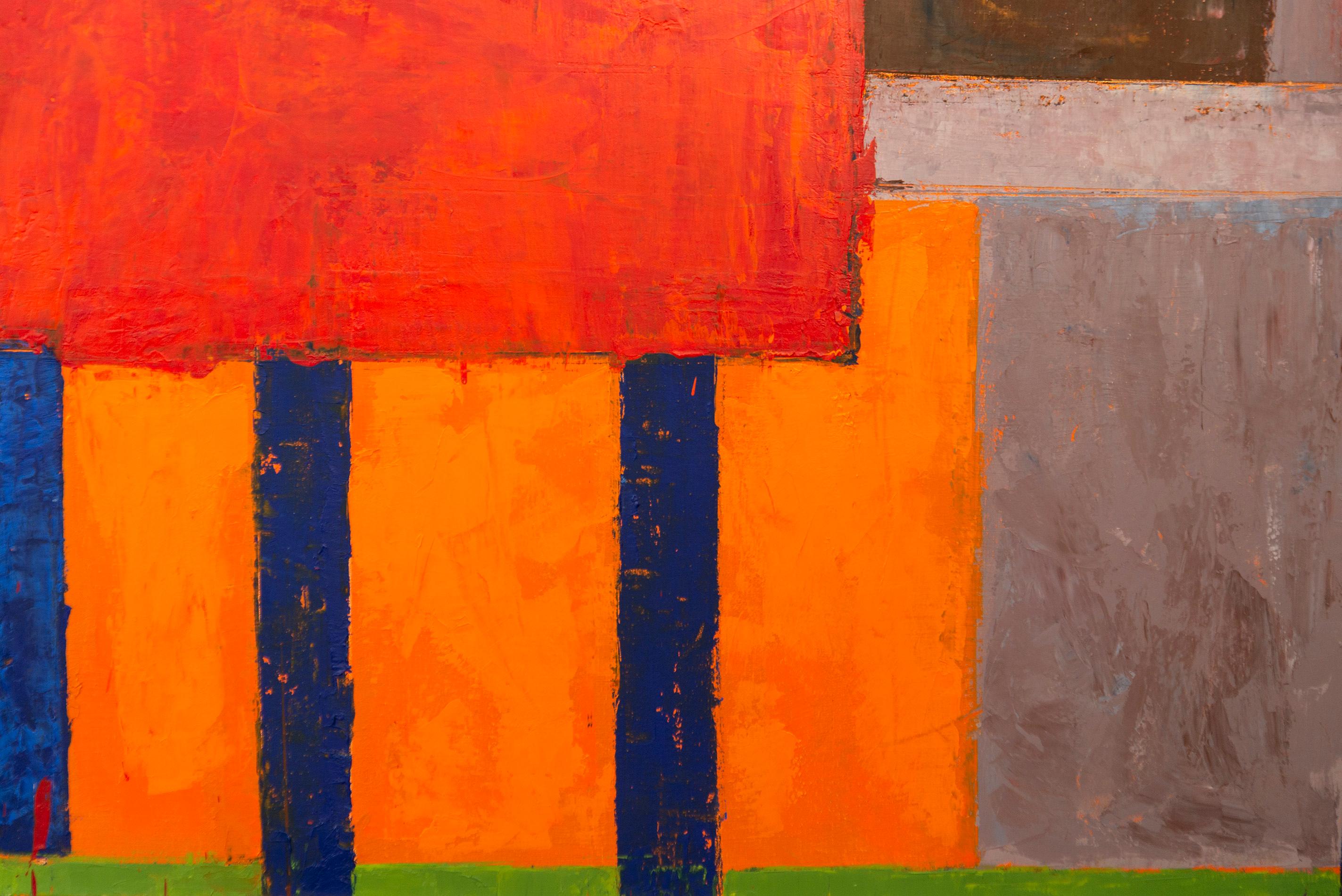 Dans cette peinture abstraite colorée de David Sorensen, le rouge vif attire l'attention du spectateur.
L'artiste canadien a réalisé une série d'huiles après avoir visité La Havane, à Cuba, en 1999. La série Havana a été réalisée à l'aide d'une
