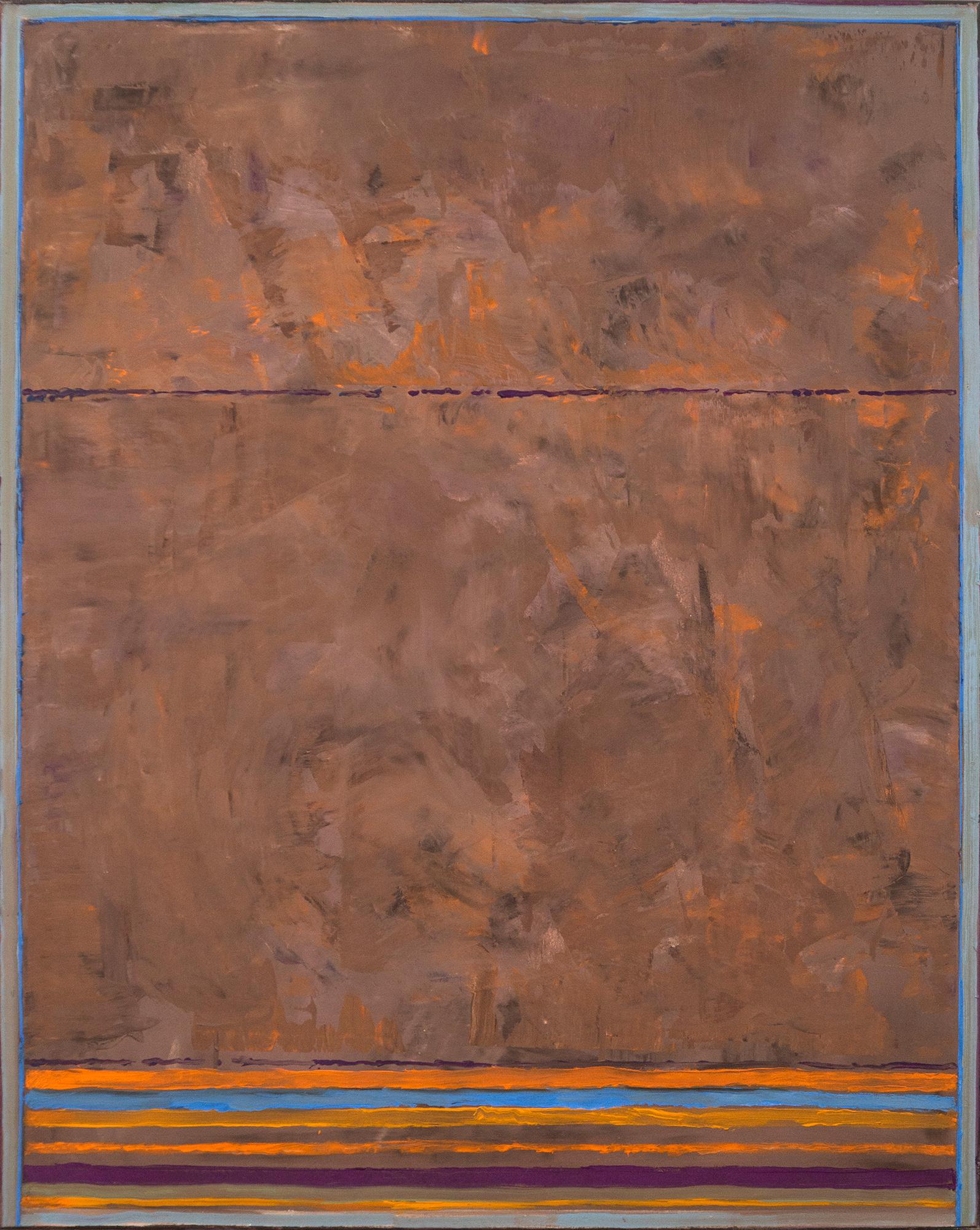 Abstract Painting de David Sorensen - Serie Horizonte: Cielo marrón malva - contemporáneo, modernista, óleo sobre lienzo