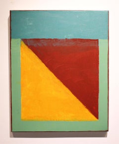 Incline 1 Mauve Orange, abstract oil painting on canvas