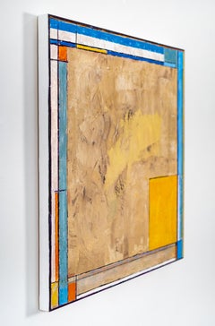 Mondrian and Beyond No.1, Yellow - Abstract Oil Painting