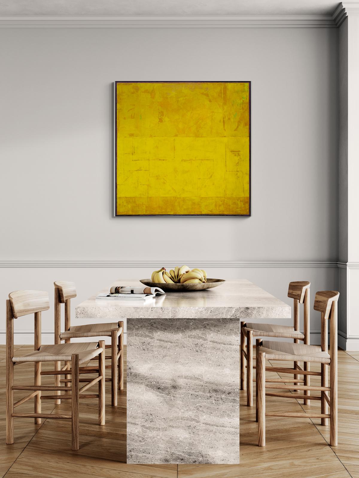 Serie Precolombina: Tut (Amarillo) - contemporáneo, modernista, óleo sobre lienzo en venta 6
