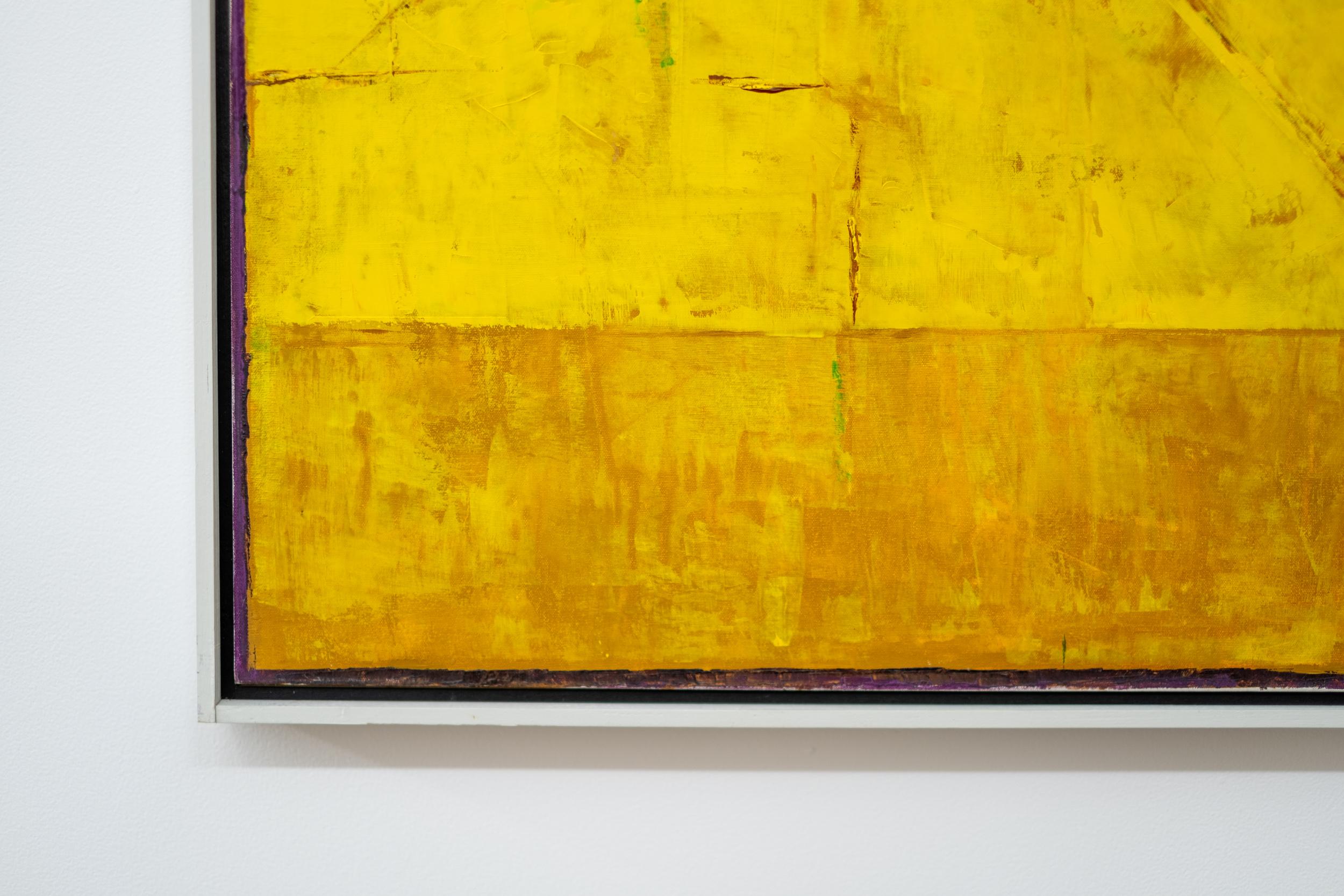 Serie Precolombina: Tut (Amarillo) - contemporáneo, modernista, óleo sobre lienzo en venta 1
