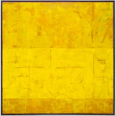 Serie Precolombina: Tut (Amarillo) - contemporáneo, modernista, óleo sobre lienzo