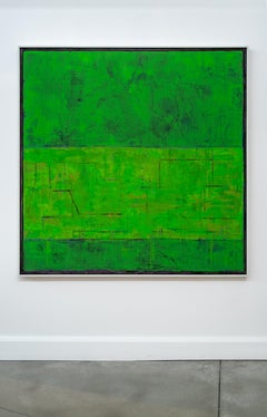 Pre-Columbian Series: Uxmal (Verde) - contemporary, modernist, oil on canvas