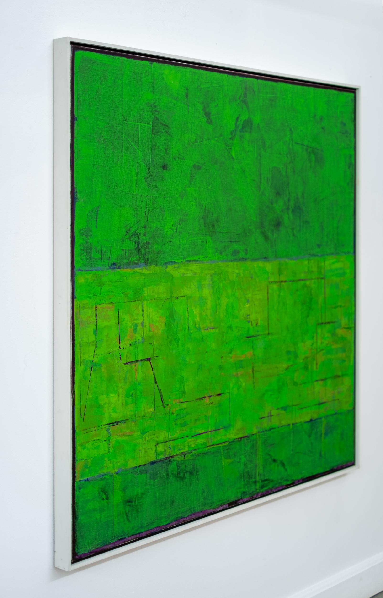 Serie Precolombina: Uxmal (Verde) - contemporáneo, modernista, óleo sobre lienzo - Painting Contemporáneo de David Sorensen