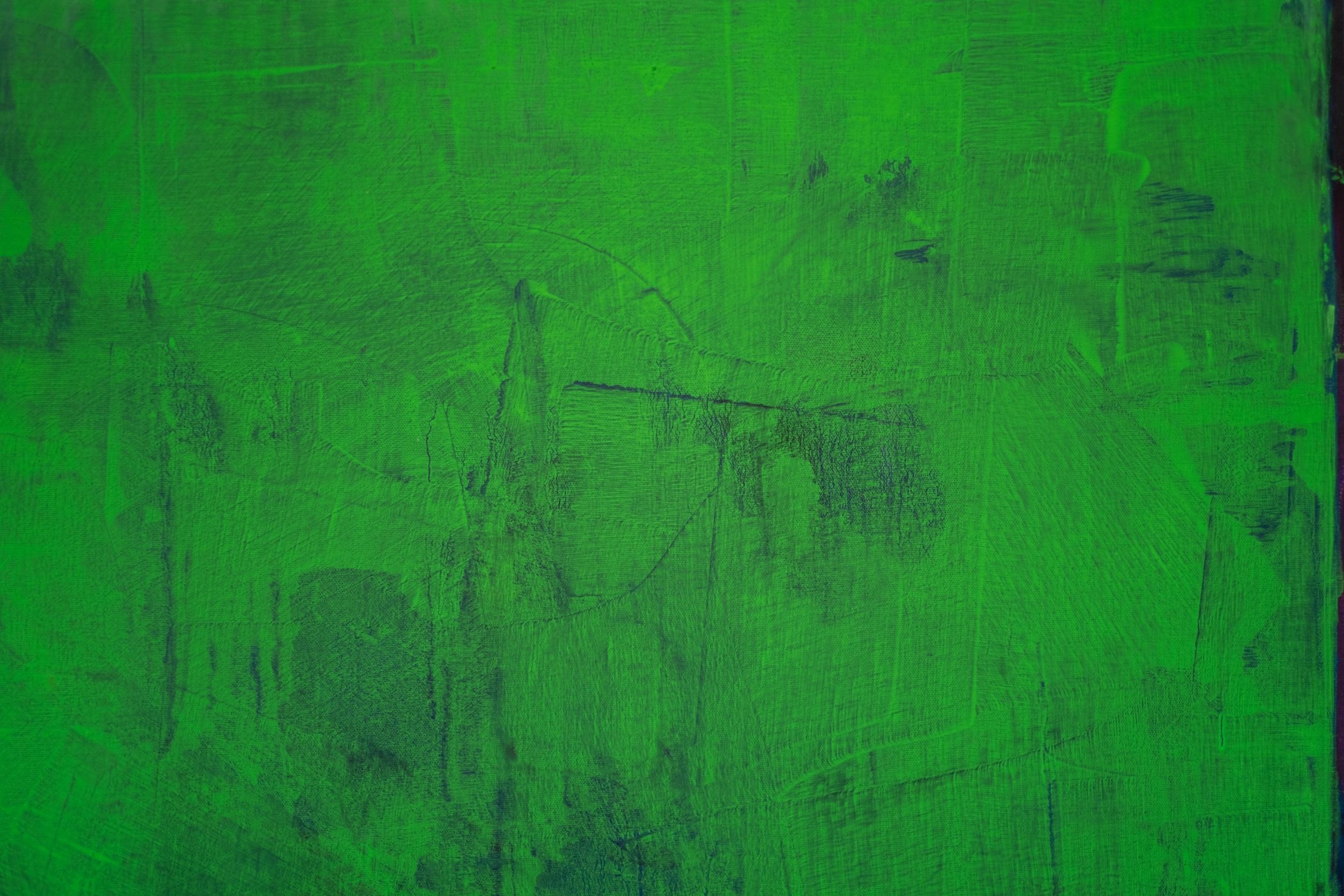 Serie Precolombina: Uxmal (Verde) - contemporáneo, modernista, óleo sobre lienzo en venta 2