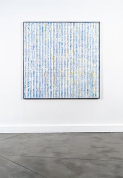 Quetzal Air - Abstract Painting, Textured Blue and Yellow