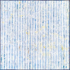 Quetzal Air - Abstract Painting, Textured Blue and Yellow