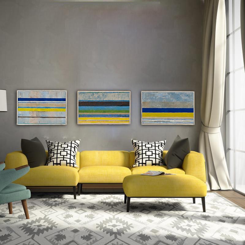 Triptyque - audacieuse, lumineuse, colorée, abstraite, moderniste, huile sur toile essayée - Contemporain Painting par David Sorensen