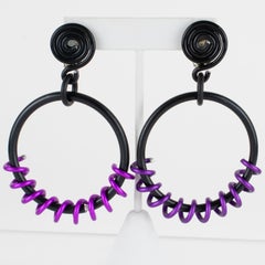 David Spada Bi-Color Coiled Aluminum Clip Earrings