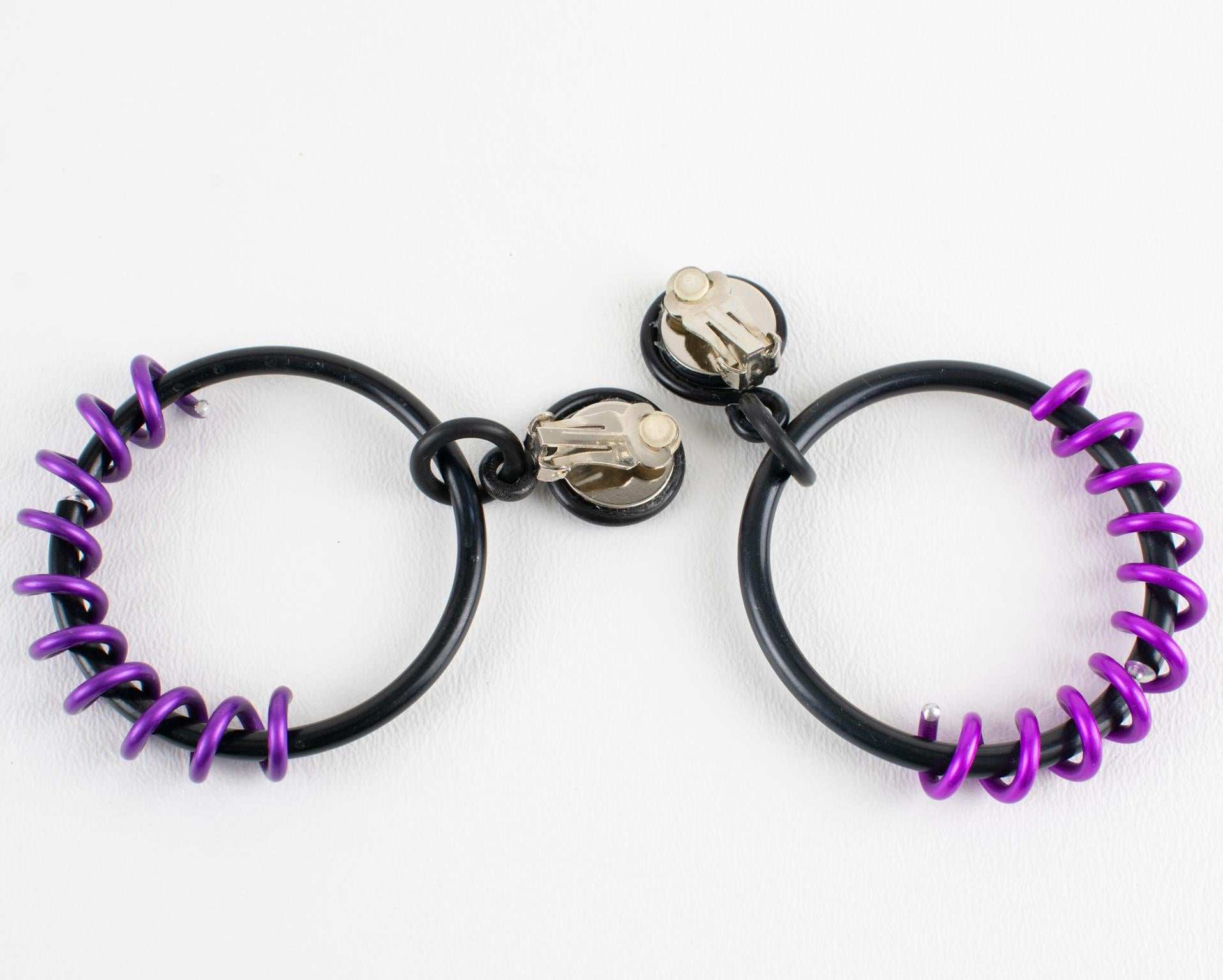 Pendientes de clip de aluminio en espiral bicolor David Spada en venta 1