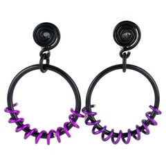 David Spada Orecchini a clip in alluminio a spirale bi-colore