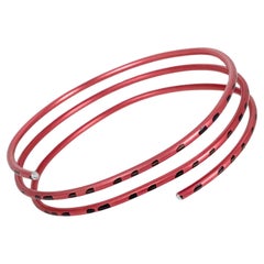 David Spada Bracelet jonc moderniste enroulé en aluminium rose