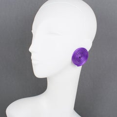 David Spada Modernist Purple Coiled Aluminum Clip Earrings