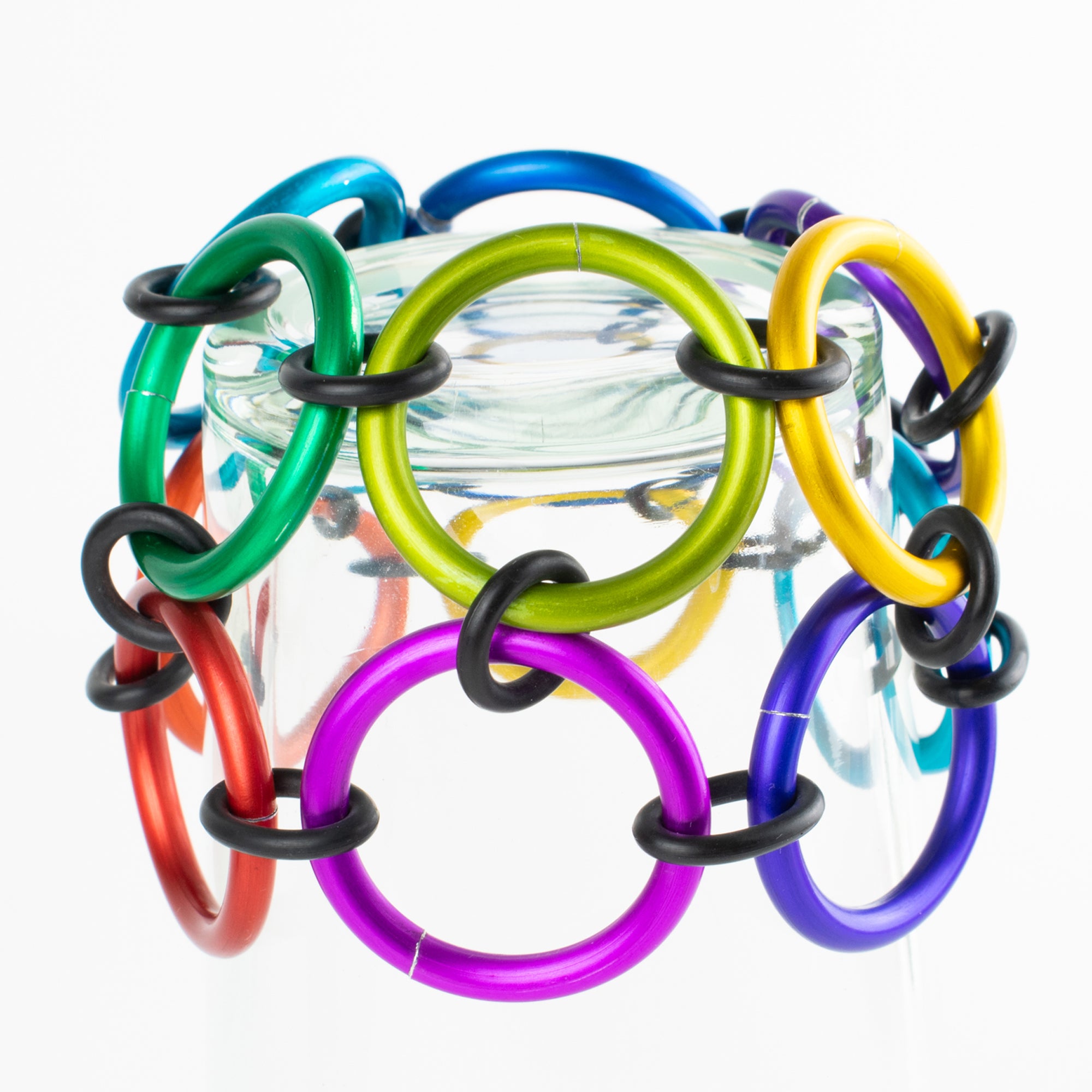 David Spada Modernist Rainbow Multicolor Aluminum Bangle Bracelet