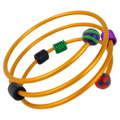 David Spada, bracelet jonc moderniste en caoutchouc et aluminium multicolore