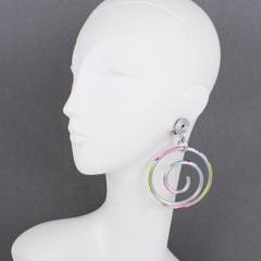 David Spada Multicolor Spiral Aluminum Clip-on Earrings