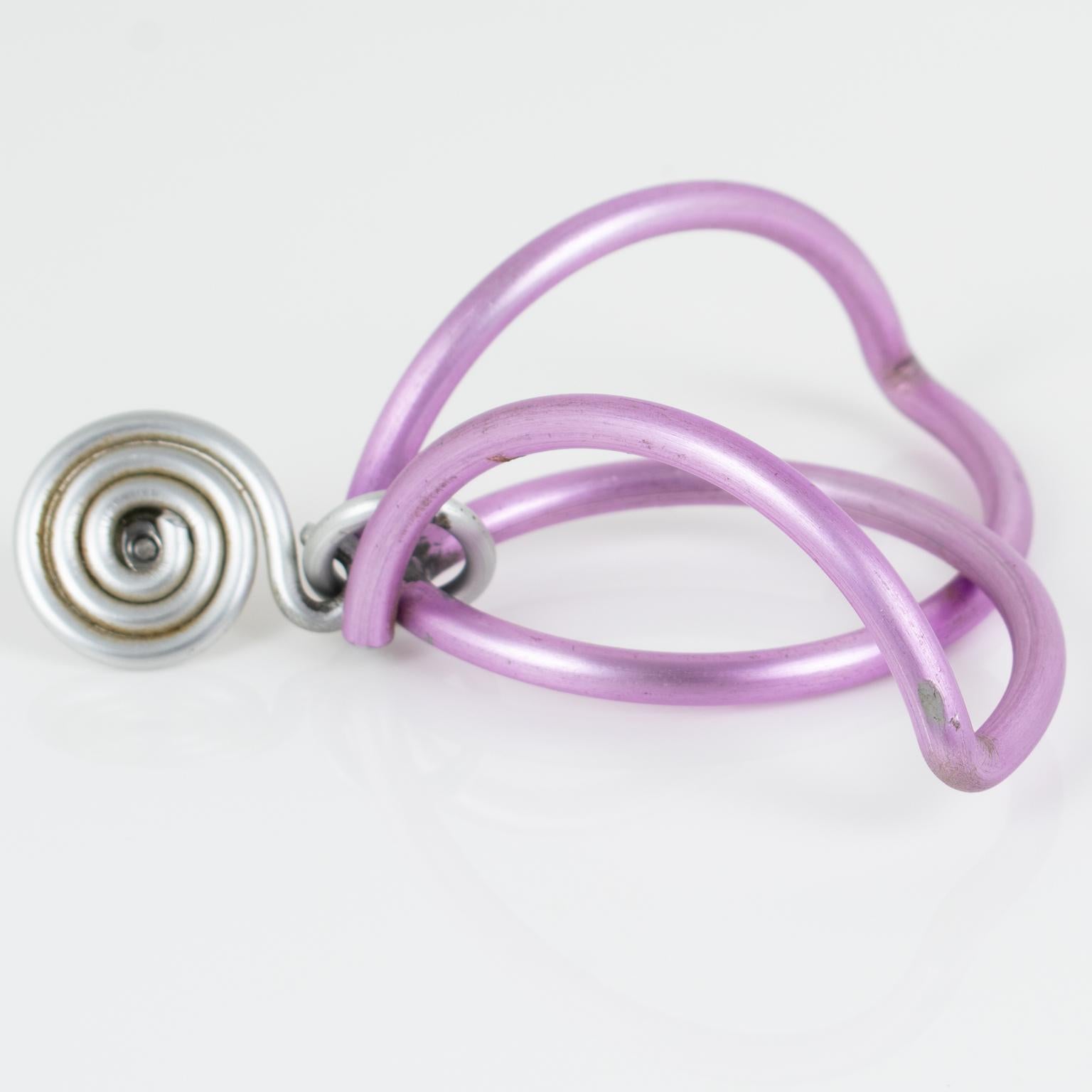 David Spada New York Lavender Aluminum Pierced Earrings For Sale 1