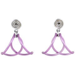David Spada New York, boucles d'oreilles percées en aluminium lavande