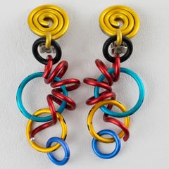 David Spada New York - Boucles d'oreilles à pince en aluminium multicolore